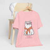 Sevimli Kedi Grafik Tişörtü - 'Miyav Yeni Vay Canına', Kedi Severler İçin Hediye, Unisex Kısa Kollu Tişört, Eğlenceli Hayvan Giysileri, Evcil Hayvan Severler İçin Moda