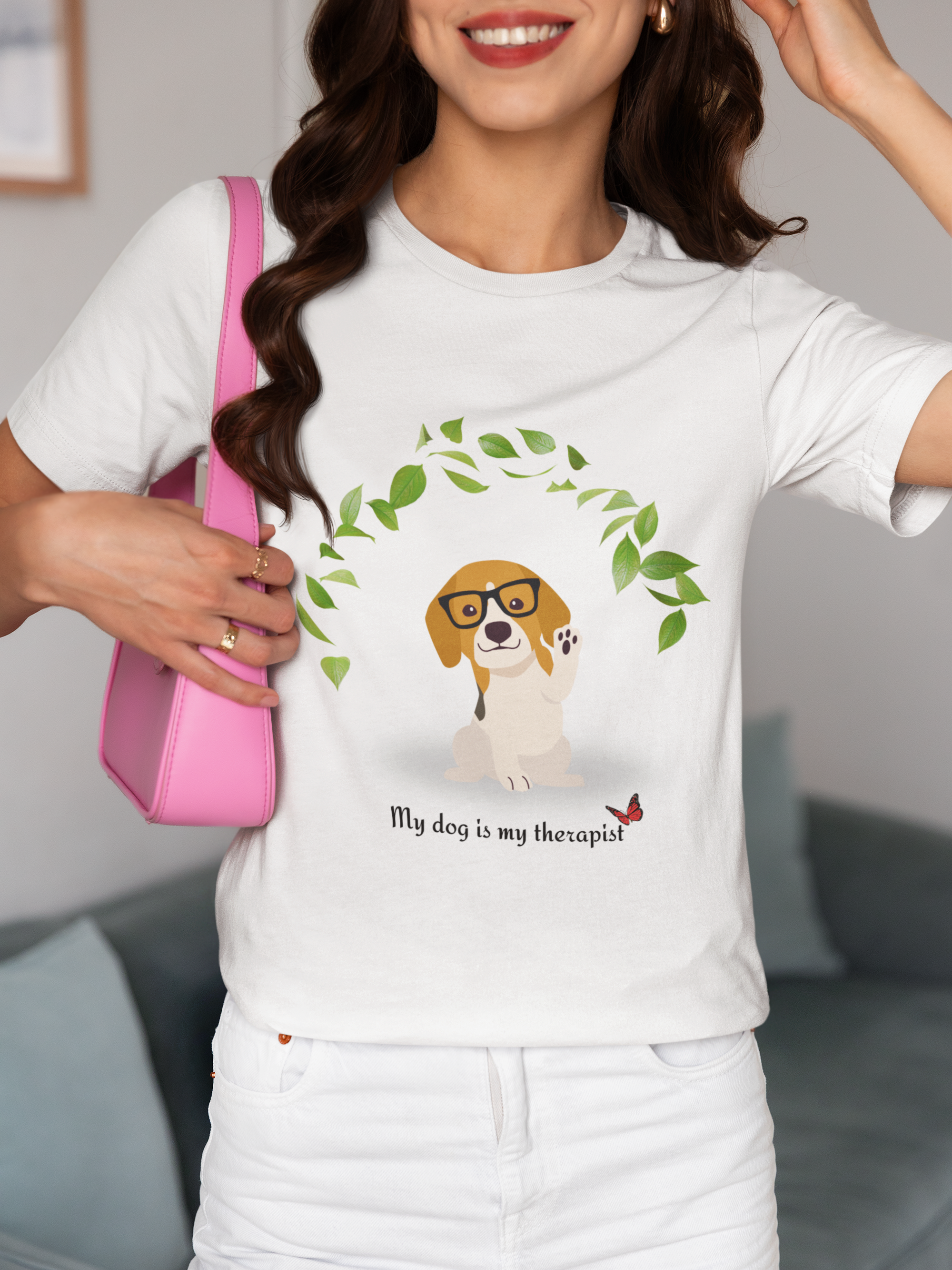 My Dog is My Therapist Tee - Unisex Short Sleeve T-Shirt, Dog Lover Gift, Pet Therapy Apparel, Cute Pet Shirt, Dog Mom T-Shirt | Bella Canvas 3001